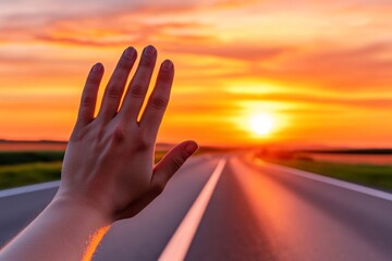 A heartfelt photo of a person waving goodbye to a loved one through a car window