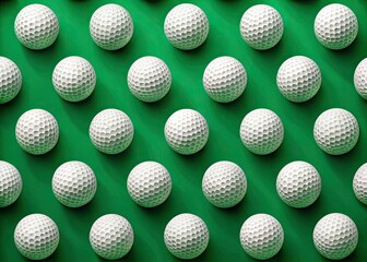 Vintage Golf Ball Pattern on Green Background for Typography and Promotional Designs