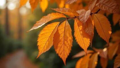 Obraz premium Autumns vibrant hues in a closeup view