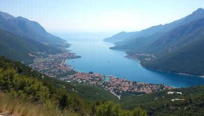  Enchanting coastal town nestled amidst majestic mountains