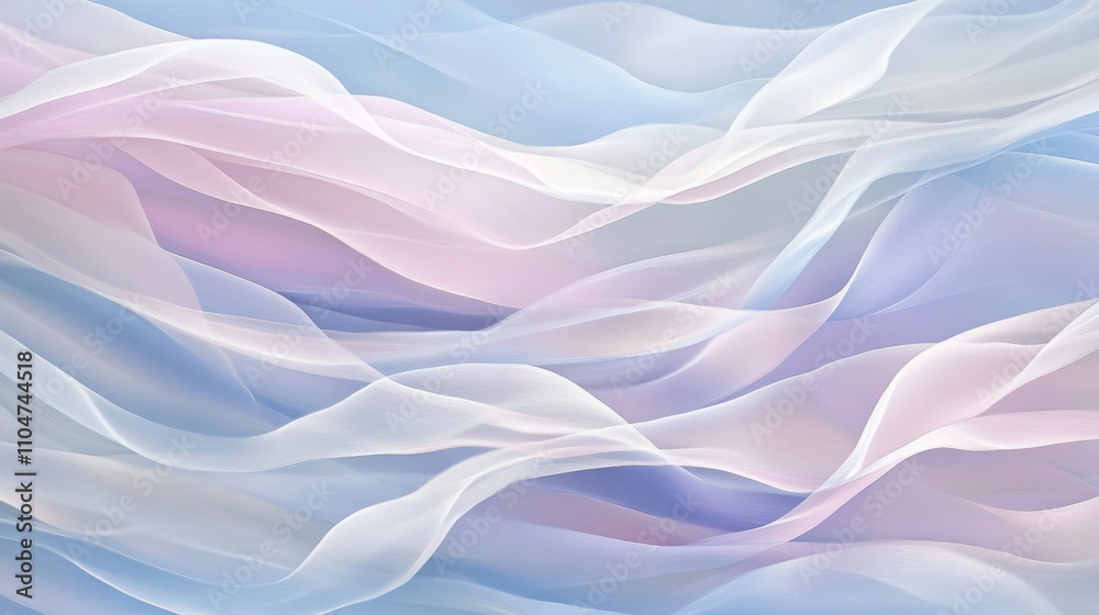 Aufkleber Soft Ethereal Waves of Colorful Fabric Flowing in Gentle Motion