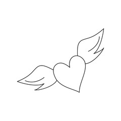 
 One continuous Line art with love,romance concept hand drawn symbol vector for valentine's day of Two hearts.