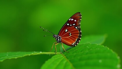  Natures Artistry  A butterflys delicate dance on a leafy stage
