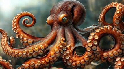 Majestic Octopus Underwater Wildlife Ocean Life Marine Animal Cephalopod Tentacles Sea Creature
