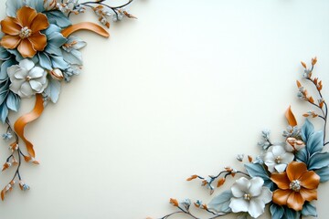 A soft watercolor painting of a certificate surrounded by pastel flowers and ribbons, evoking elegance and celebration