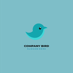 simple colored little bird logo for brand