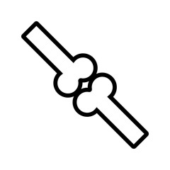 BLACK LINE VECTOR ICON WHITE BACKGROUND HUMAN BONE