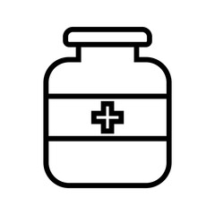 Obraz premium medicine bottle, pill bottle, black line white background