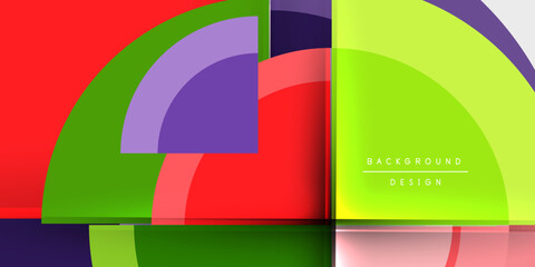 Obraz premium Circle and semi circle geometric background. Vector Illustration For Wallpaper, Banner, Background, Card, Book Illustration, landing page