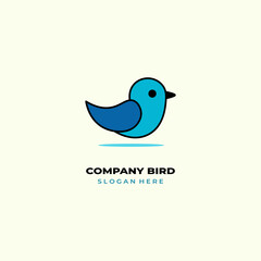 simple colored little bird logo for brand
