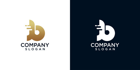 initial b abstract monogram logo design vector