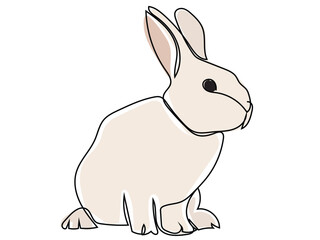 Rabbit in continuous line style and can be edited later