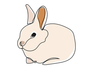 Rabbit in continuous line style and can be edited later