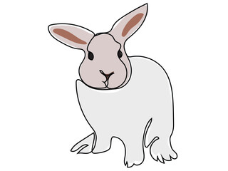 Rabbit in continuous line style and can be edited later