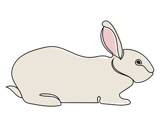 Rabbit in continuous line style and can be edited later