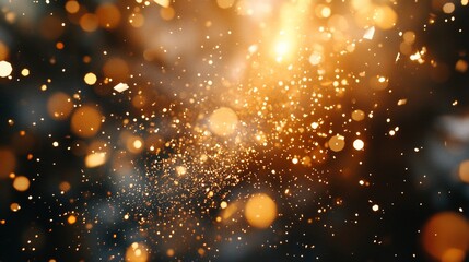 Obraz premium Abstract golden sparkle light bokeh background.