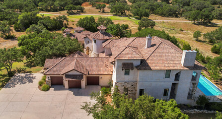 Elegant hillside home with pool and expansive grounds in serene setting