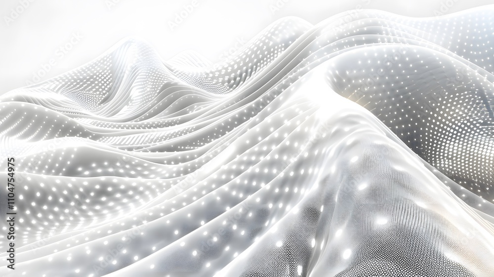Canvas Prints abstract white glowing wave pattern background.