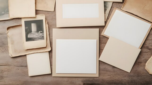 Vintage Photos Mockup Background