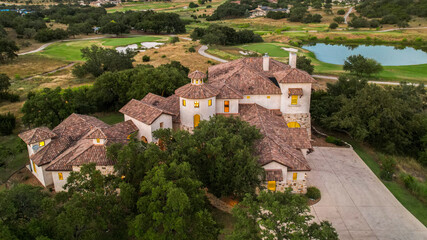 Stunning architectural design of a spacious house surrounded by nature