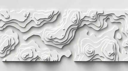Abstract white topographic map design.