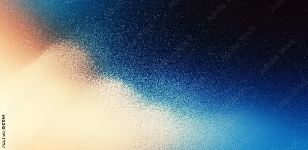 Poster Blue Beige Gradient Background with Grainy Texture and Subtle Glow Effect for Abstract Design