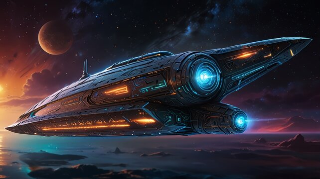spaceship and space