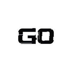 GO monogram logo design letter text name symbol monochrome logotype alphabet character simple logo