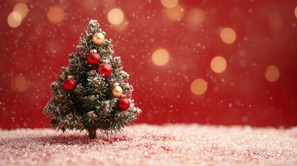 Festively decorated Christmas tree with ornaments