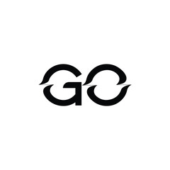 GO monogram logo design letter text name symbol monochrome logotype alphabet character simple logo
