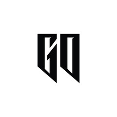 GO monogram logo design letter text name symbol monochrome logotype alphabet character simple logo