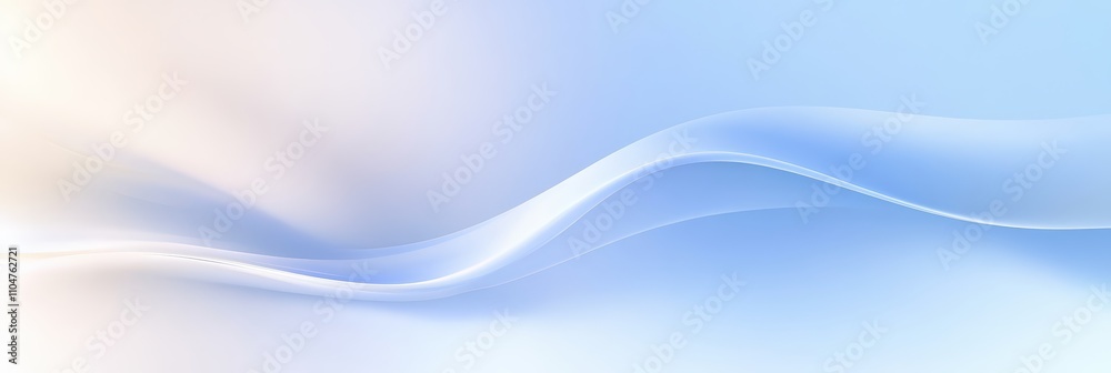 Poster Soft blue and white abstract wave design