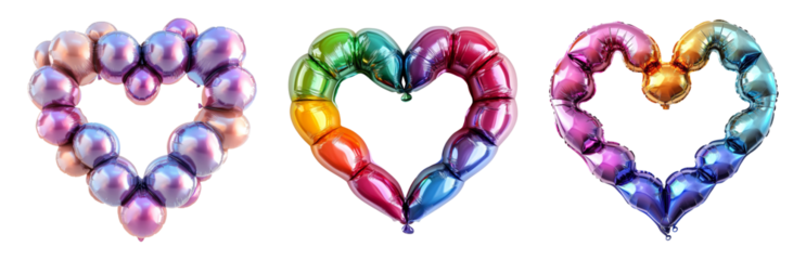 Heart-Shaped Balloons for Celebrations Isolated on transparent background png