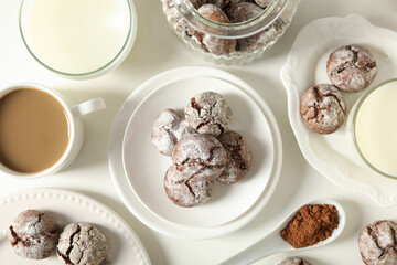 Appetizing Grinkle cookies on a light background.