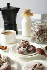 Appetizing Grinkle cookies on a light background.