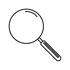 magnifying glass icon vector, black line white background
