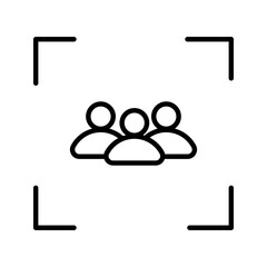 avatar scanner icon, vector, black line white background