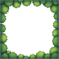 Green tree border, green leaves border frame transparent background