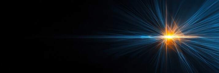 Fototapeta premium Dynamic abstract light rays in blue and orange