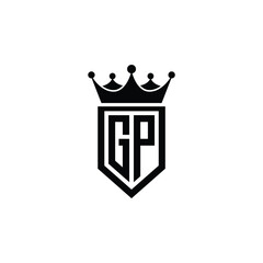GP monogram logo design letter text name symbol monochrome logotype alphabet character simple logo