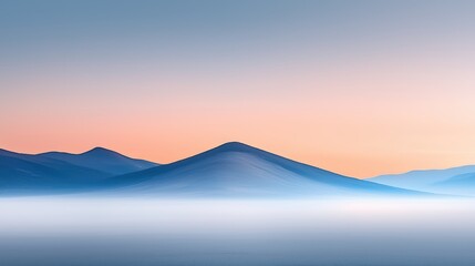 Serene landscape with gentle hills at dawn