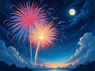 fireworks in the sky