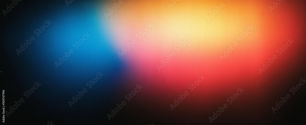Poster abstract digital art grainy background with gradient blue red yellow orange flowing texture vibrant 