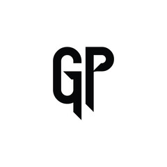 GP monogram logo design letter text name symbol monochrome logotype alphabet character simple logo