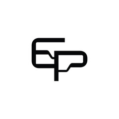GP monogram logo design letter text name symbol monochrome logotype alphabet character simple logo