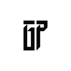 Obraz premium GP monogram logo design letter text name symbol monochrome logotype alphabet character simple logo