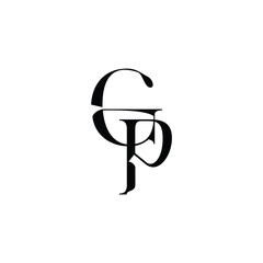 GP monogram logo design letter text name symbol monochrome logotype alphabet character simple logo