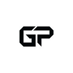 Obraz premium GP monogram logo design letter text name symbol monochrome logotype alphabet character simple logo
