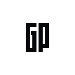 GP monogram logo design letter text name symbol monochrome logotype alphabet character simple logo