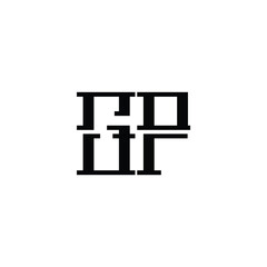 Obraz premium GP monogram logo design letter text name symbol monochrome logotype alphabet character simple logo